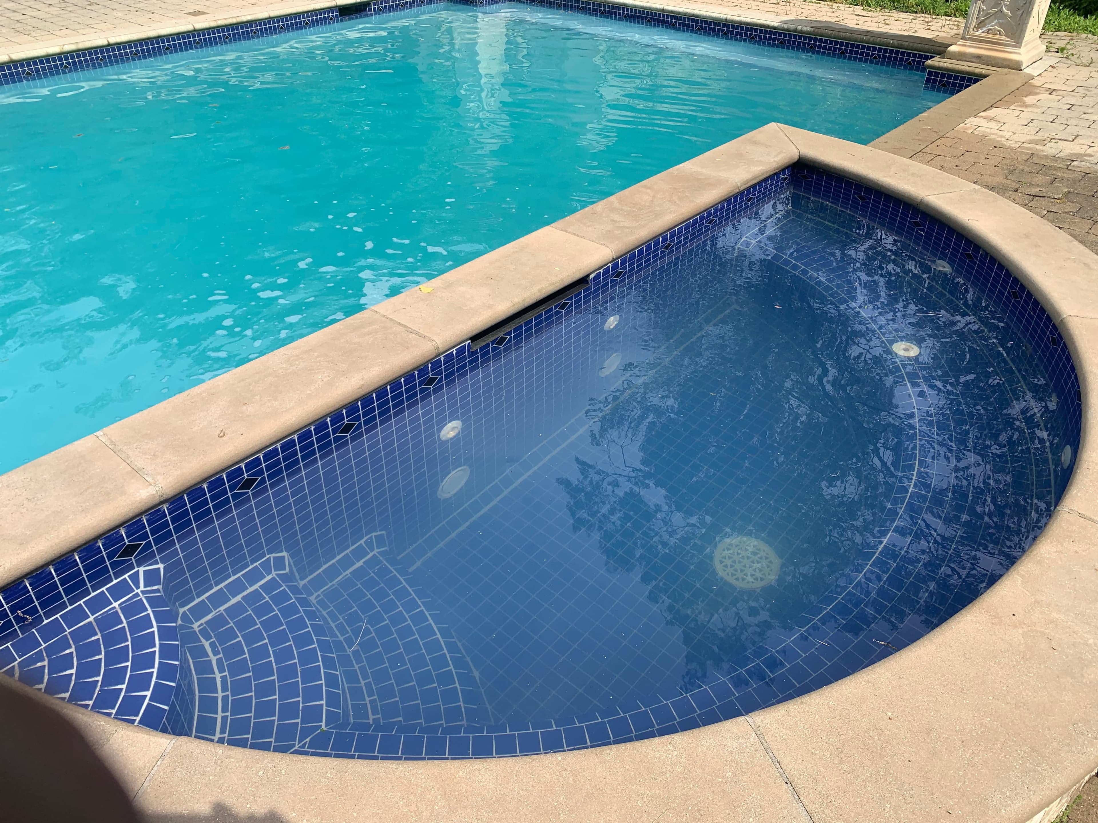 Luxury pool courtyard with modern design